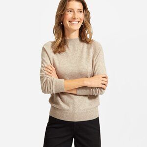 Everlane Cashmere Raglan Mockneck Sweater in Oatmeal